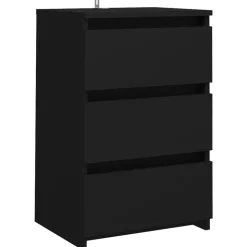 vidaXL Nachtkastje 40x35x62,5 cm bewerkt hout zwart
