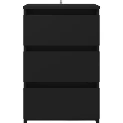 vidaXL Nachtkastje 40x35x62,5 cm bewerkt hout zwart