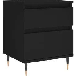 vidaXL Nachtkastje 40x35x50 cm bewerkt hout zwart