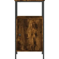 vidaXL Nachtkastje 41x31x80 cm bewerkt hout gerookt eikenkleurig