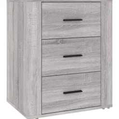 vidaXL Nachtkastje 50x36x60 cm bewerkt hout grijs sonoma eikenkleurig