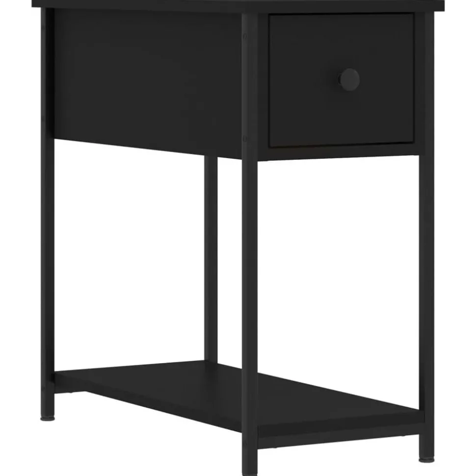 vidaXL Nachtkastje 30x60x60 cm bewerkt hout zwart
