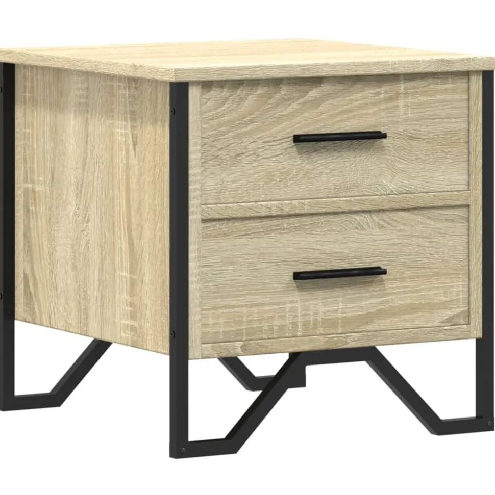 vidaXL Nachtkastje 40x41x40 cm bewerkt hout sonoma eikenkleurig
