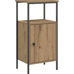 vidaXL Nachtkastje 41x31x80 cm bewerkt hout artisanaal eikenkleurig