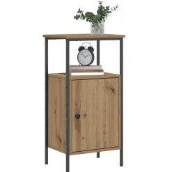 vidaXL Nachtkastje 41x31x80 cm bewerkt hout artisanaal eikenkleurig