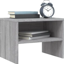 vidaXL Nachtkastje 40x30x30 cm bewerkt hout grijs sonoma eikenkleurig