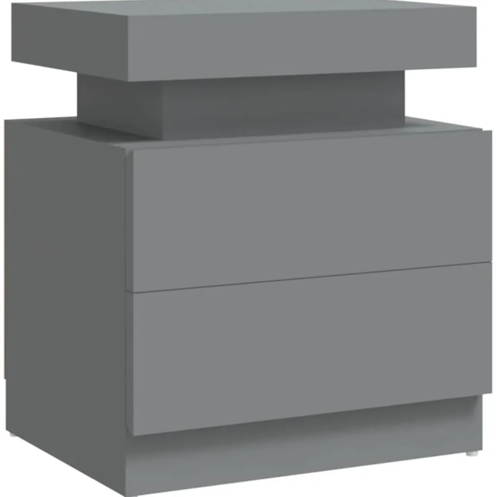 vidaXL Nachtkastje 45x35x52 cm bewerkt hout grijs