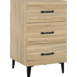 vidaXL Nachtkastje 40x40x66 cm bewerkt hout sonoma eikenkleurig