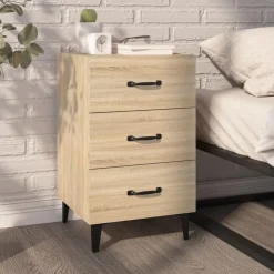 vidaXL Nachtkastje 40x40x66 cm bewerkt hout sonoma eikenkleurig