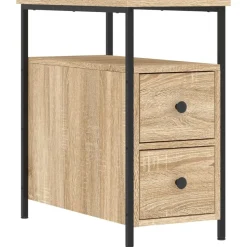 vidaXL Nachtkastje 30x60x60 cm bewerkt hout sonoma eikenkleurig
