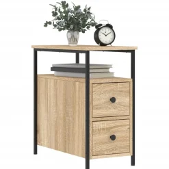 vidaXL Nachtkastje 30x60x60 cm bewerkt hout sonoma eikenkleurig