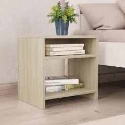 vidaXL Nachtkastje 40x30x40 cm bewerkt hout sonoma eikenkleurig