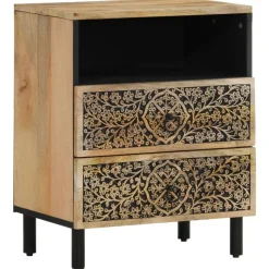 vidaXL Nachtkastje 50x33x60 cm massief mangohout