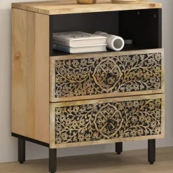 vidaXL Nachtkastje 50x33x60 cm massief mangohout