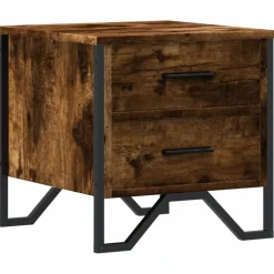 vidaXL Nachtkastje 40x41x40 cm bewerkt hout gerookt eikenkleurig