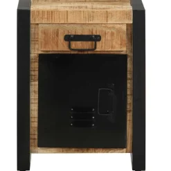 vidaXL Nachtkastje 40x30x50 cm massief ruw mangohout