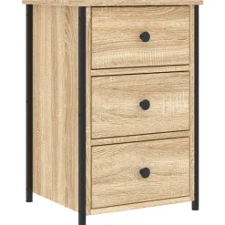 vidaXL Nachtkastje 40x36x60 cm bewerkt hout sonoma eikenkleurig