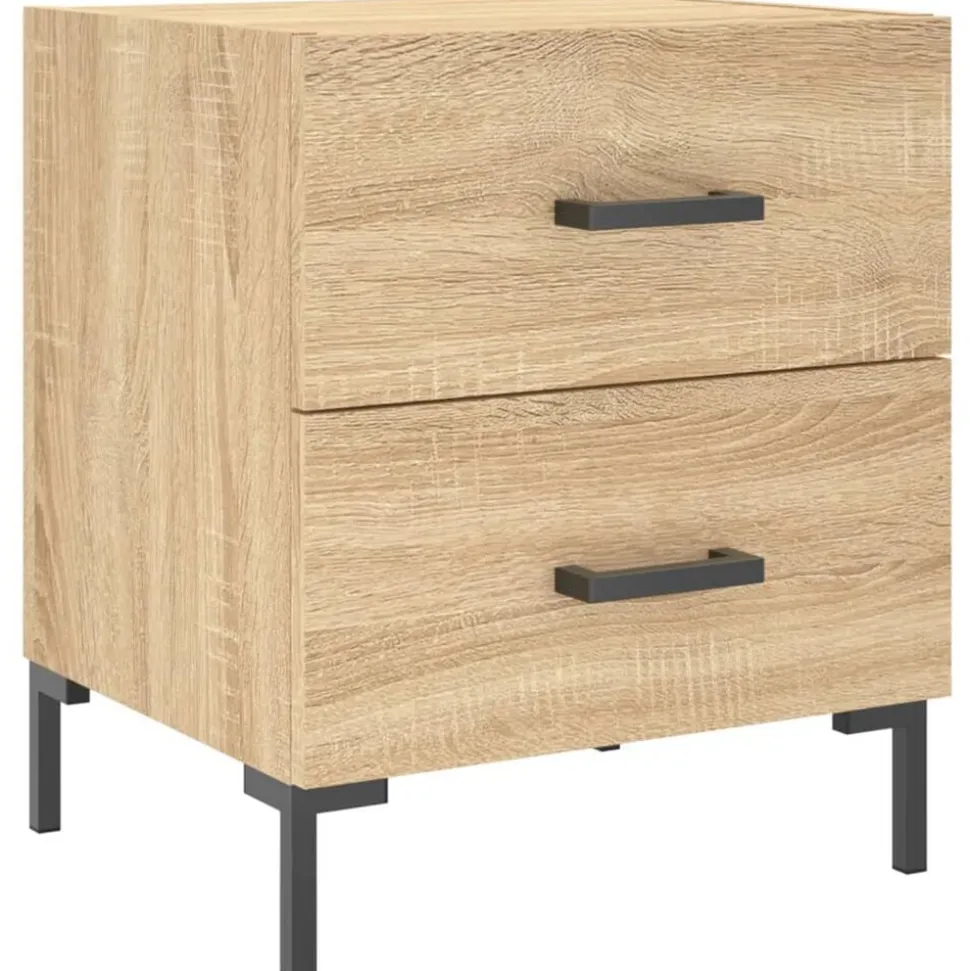vidaXL Nachtkastje 40x35x47,5 cm bewerkt hout sonoma eikenkleurig