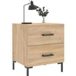 vidaXL Nachtkastje 40x35x47,5 cm bewerkt hout sonoma eikenkleurig