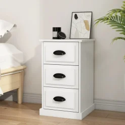 vidaXL Nachtkastje 39x39x67 cm bewerkt hout wit