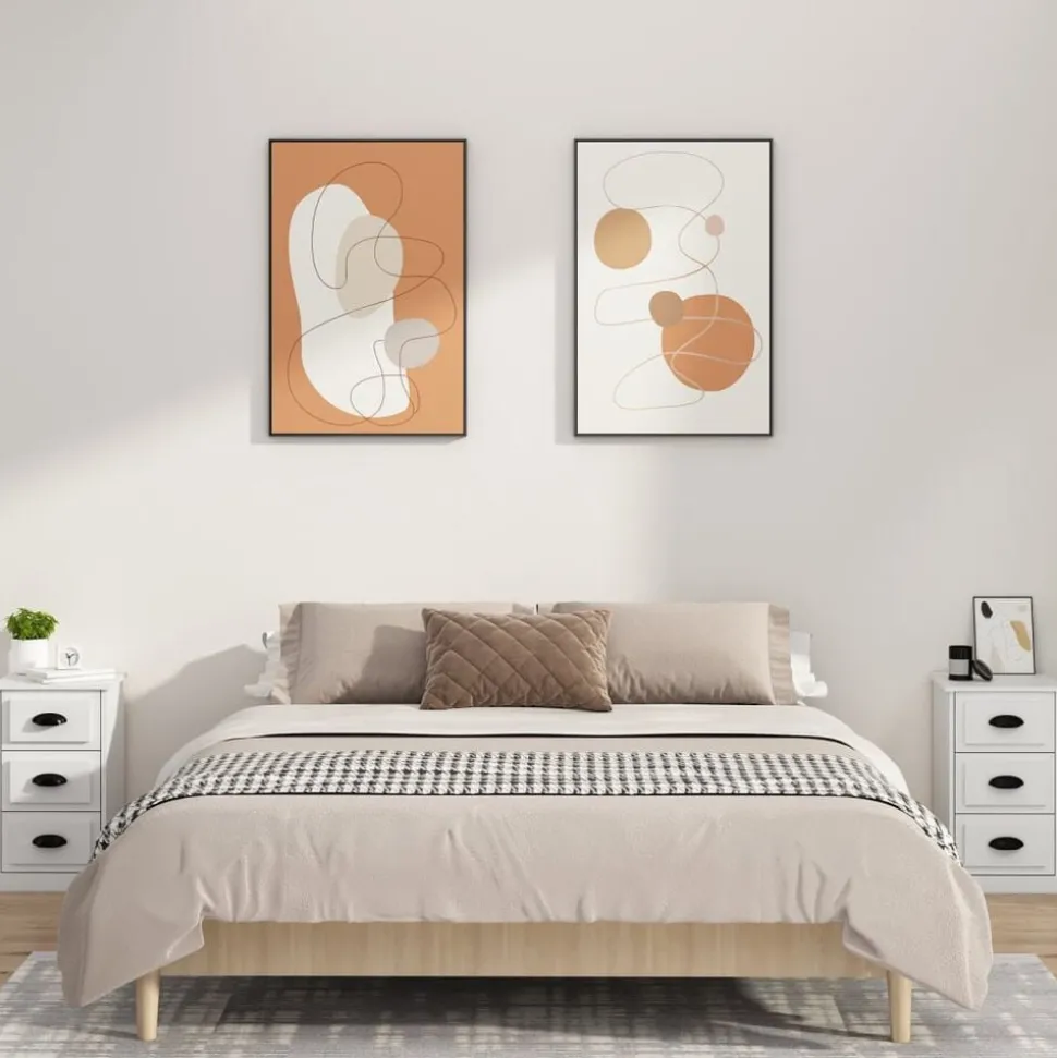 vidaXL Nachtkastje 39x39x67 cm bewerkt hout wit