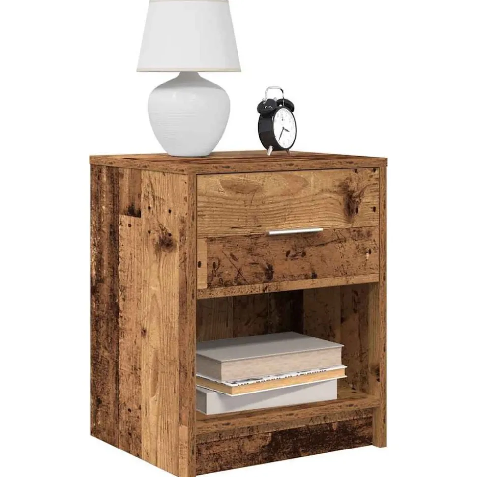 vidaXL Nachtkastjes 2 st met lade 40x34x50 cm oud houtkleurig