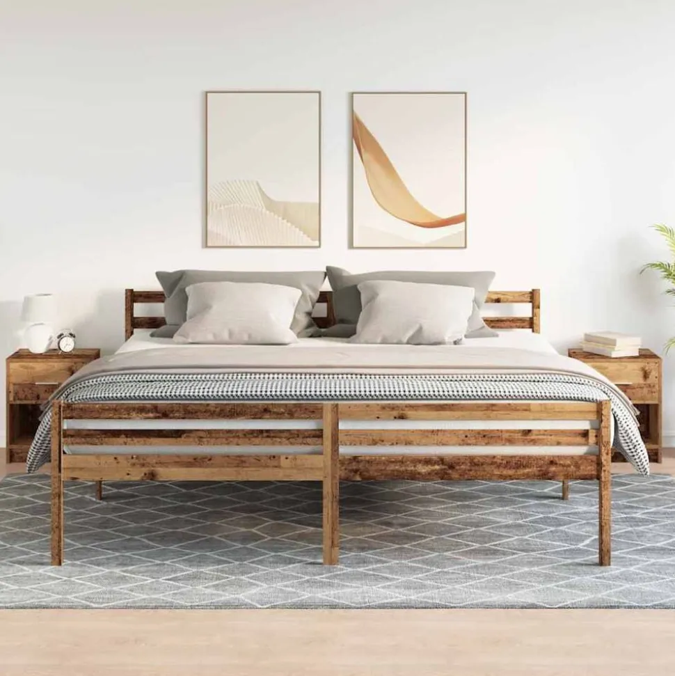 vidaXL Nachtkastjes 2 st met lade 40x34x50 cm oud houtkleurig