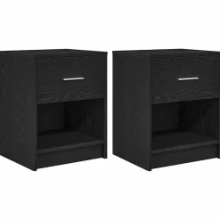 vidaXL Nachtkastjes 2 st met lade 40x34x50 cm zwart