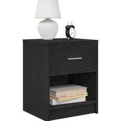 vidaXL Nachtkastjes 2 st met lade 40x34x50 cm zwart