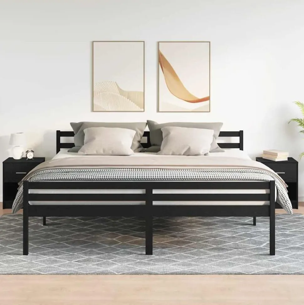 vidaXL Nachtkastjes 2 st met lade 40x34x50 cm zwart