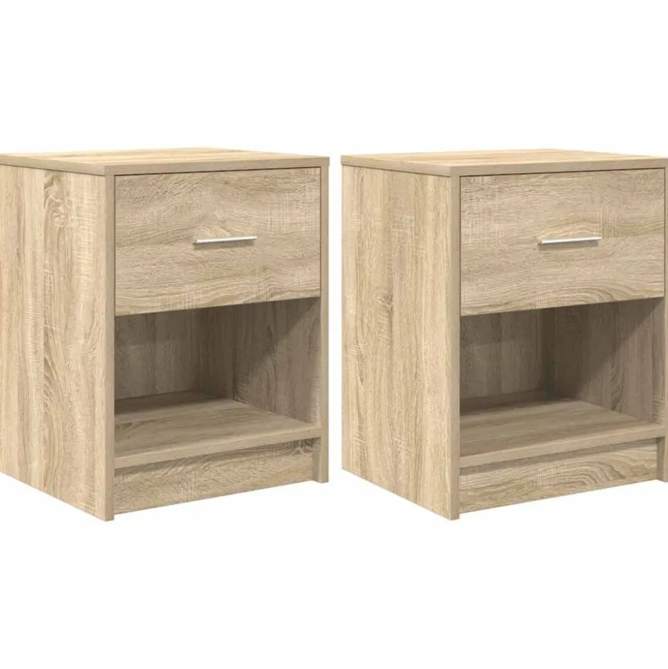 vidaXL Nachtkastjes 2 st met lade 40x34x50 cm sonoma eikenkleurig