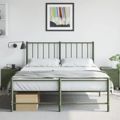vidaXL Nachtkastjes 2 st 36x39x43,5 cm staal olijfgroen