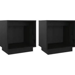 vidaXL Nachtkastjes 2 st 40x30x40 cm massief grenenhout zwart