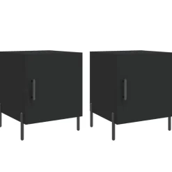 vidaXL Nachtkastjes 2 st 40x40x50 cm bewerkt hout zwart