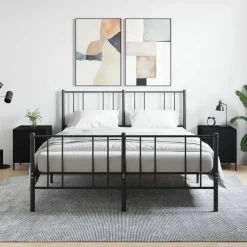 vidaXL Nachtkastjes 2 st 40x40x50 cm bewerkt hout zwart