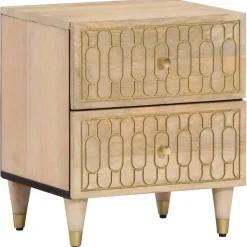 vidaXL Nachtkastjes 2 st 40x33x46 cm massief mangohout