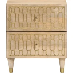 vidaXL Nachtkastjes 2 st 40x33x46 cm massief mangohout