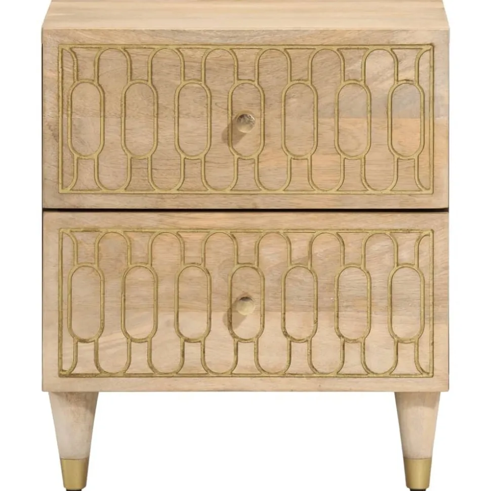 vidaXL Nachtkastjes 2 st 40x33x46 cm massief mangohout