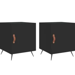 vidaXL Nachtkastjes 2 st 40x40x50 cm bewerkt hout zwart