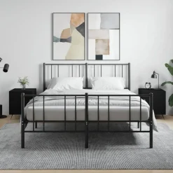 vidaXL Nachtkastjes 2 st 40x40x50 cm bewerkt hout zwart