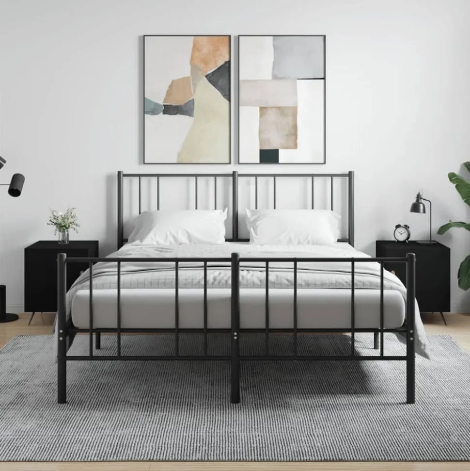 vidaXL Nachtkastjes 2 st 40x40x50 cm bewerkt hout zwart