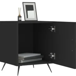 vidaXL Nachtkastjes 2 st 40x40x50 cm bewerkt hout zwart