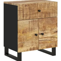 vidaXL Nachtkastjes 50x33x60 cm massief mangohout en bewerkt hout