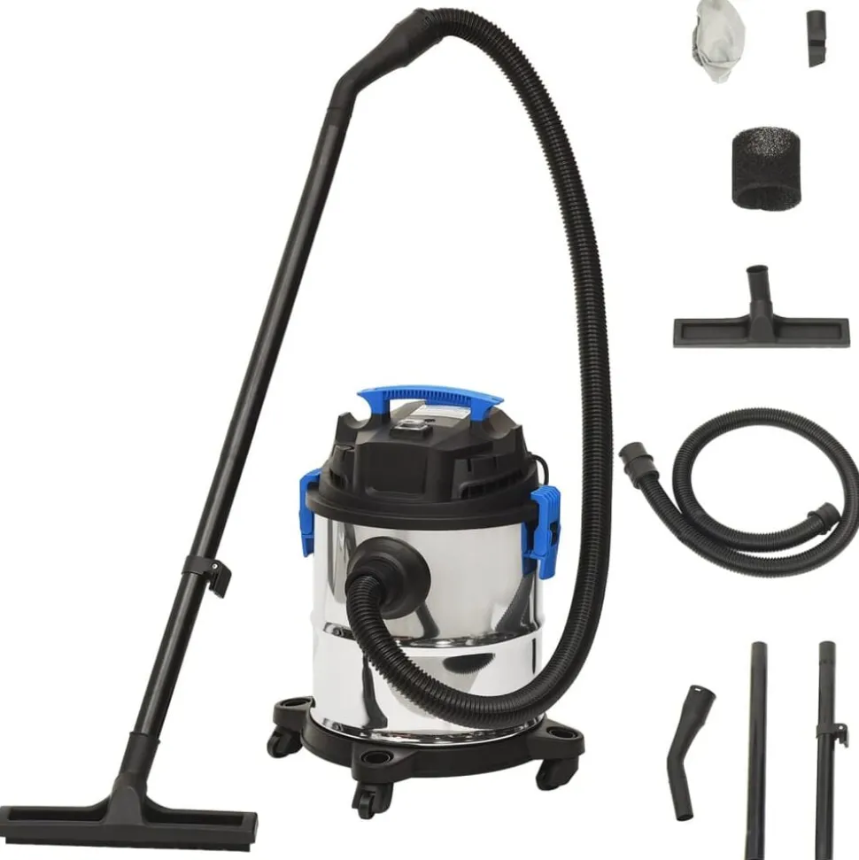 vidaXL Nat- en droogzuiger 1200 W 20 L zilverkleurig