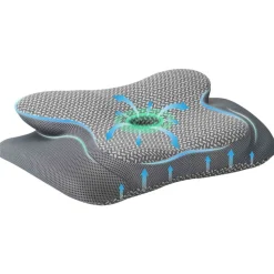 vidaXL Nek kussen Grijs Traagschuim 58 x 38 x 12 cm