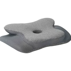 vidaXL Nek kussen Grijs Traagschuim 58 x 38 x 12 cm