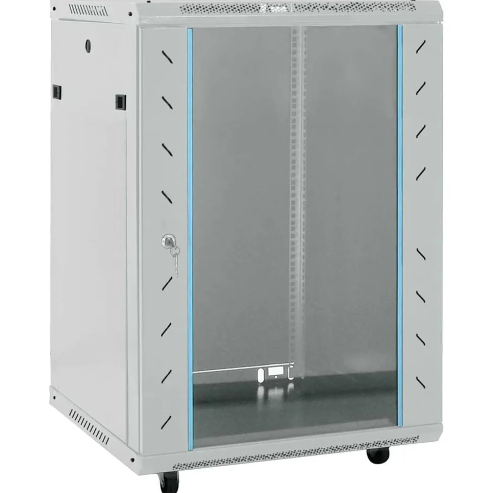 vidaXL Netwerk kabinet met opslag Grijs 60 x 60 x 80 cm Staal