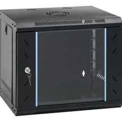 vidaXL Netwerk kabinet met opslag Zwart 53 x 45 x 45 cm Staal