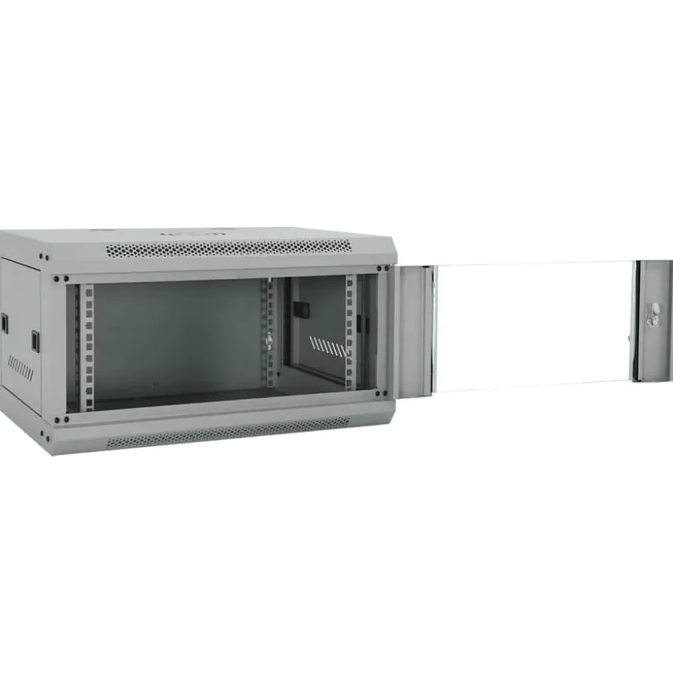 vidaXL Netwerk kabinet met opslag Grijs 60 x 45 x 35 cm Staal