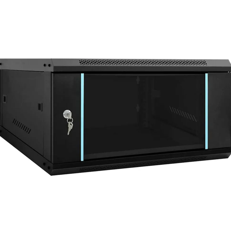 vidaXL Netwerk kabinet met opslag Zwart 60 x 60 x 35 cm Staal